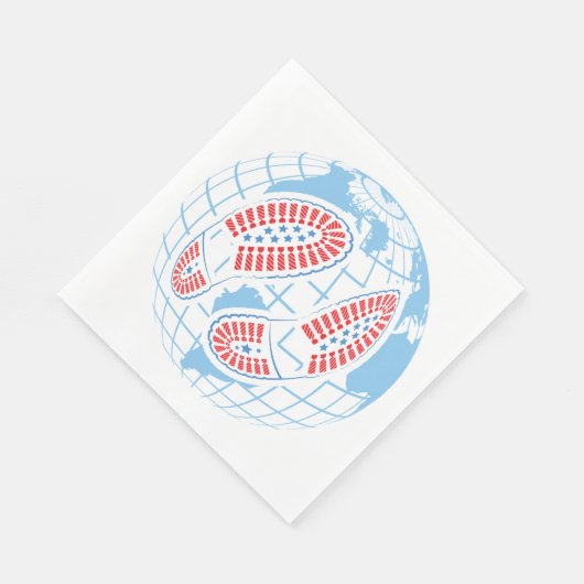 Fußspuren auf der Erde Serviette (Ecke)