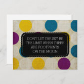 Fußspuren auf der Mondpostkarte Postkarte (Vorne/Hinten)