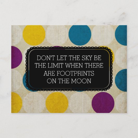 Fußspuren auf der Mondpostkarte Postkarte (Vorderseite)