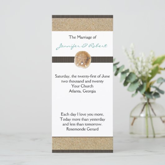 Fußspuren im Rahmen des Sand Wedding Program Programm (Stehend Vorderseite)