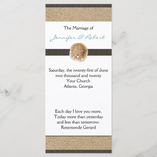 Fußspuren im Rahmen des Sand Wedding Program Programm (Vorderseite)