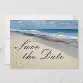 Fußspuren im Sand "Save the Date" Save The Date (Vorderseite)