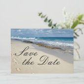 Fußspuren im Sand "Save the Date" Save The Date (Stehend Vorderseite)