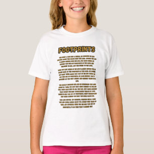 Fußspuren im Sandgebet-Mädchen T-Shirt