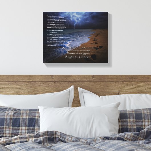 Fußspuren im Sandgedicht 10x8 (Sturm) Leinwanddruck (Insitu (Schlafzimmer))