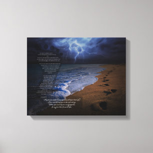 Fußspuren im Sandgedicht 14x11 (stürmisch) Leinwanddruck