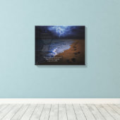 Fußspuren im Sandgedicht 14x11 (stürmisch) Leinwanddruck (Insitu (Holzboden))