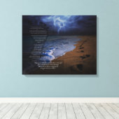 Fußspuren im Sandgedicht 20x16 (stürmisch) Leinwanddruck (Insitu (Holzboden))