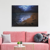 Fußspuren im Sandgedicht 20x16 (stürmisch) Leinwanddruck (Insitu (Wohnzimmer))