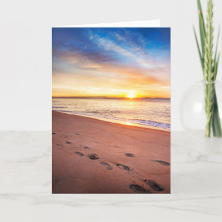 Fußspuren im Sandgedicht Dankeskarte