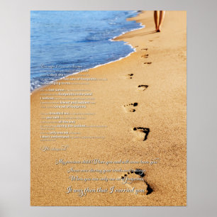 Fußspuren im Sandgedicht Poster