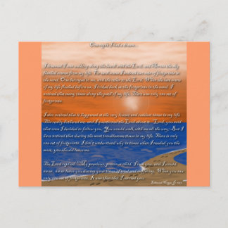 Fußspuren im Sandgedicht Postkarte