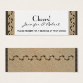 Fußspuren in den Sand Wedding Drink Tickets (Vorne & Hinten)