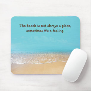 Fußspuren in Sand mit Beach Quote Mouse Pad Mousepad