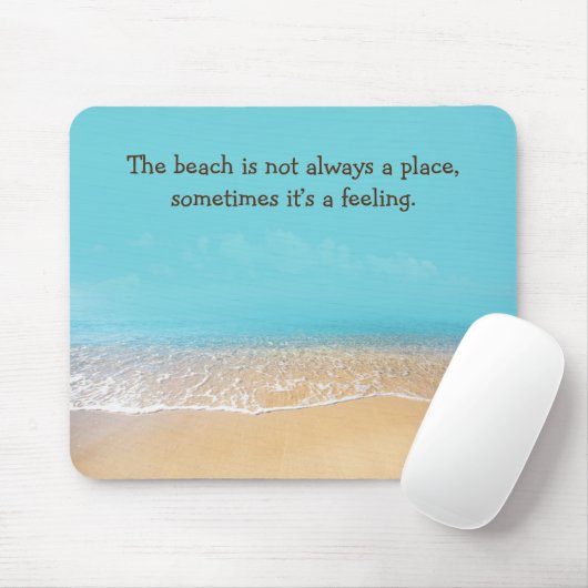 Fußspuren in Sand mit Beach Quote Mouse Pad Mousepad (Mit Mouse)