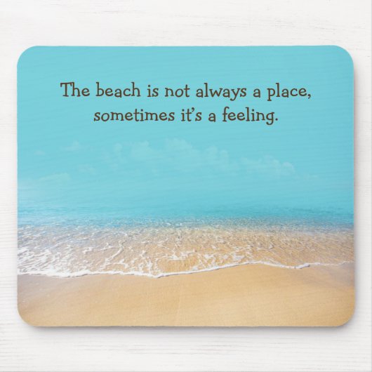 Fußspuren in Sand mit Beach Quote Mouse Pad Mousepad (Vorne)