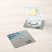 Fußspuren in Sand - Strand - Untersetzer (Vor Ort)