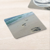 Fußspuren in Sand - Strand - Untersetzer (angewinkelt)