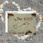 Fußspuren in Sand The Kiss Romantic Beach Postkarte