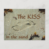 Fußspuren in Sand The Kiss Romantic Beach Postkarte (Vorderseite)