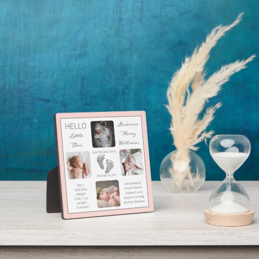 Fußspuren Mehrere Fotos Blush Birth Keepake Fotoplatte (InSitu)