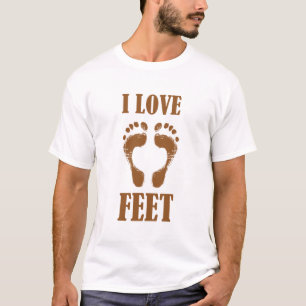 Fußspuren mit Fußspuren Funny Print Liebe T-Shirt