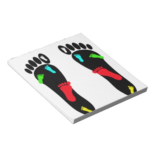 Fußspuren Notizblock (angewinkelt)