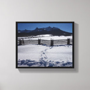 Fußspuren zu den San Juan Mountains Leinwanddruck