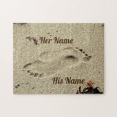 Fußstapfen Kuss im Sand Puzzle (Horizontal)