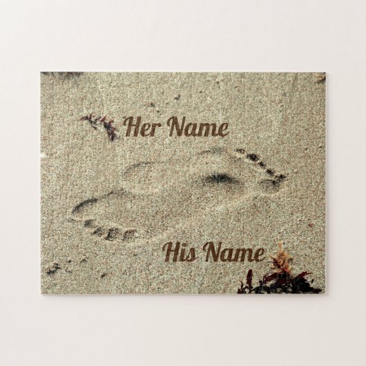 Fußstapfen Kuss im Sand Puzzle (Horizontal)