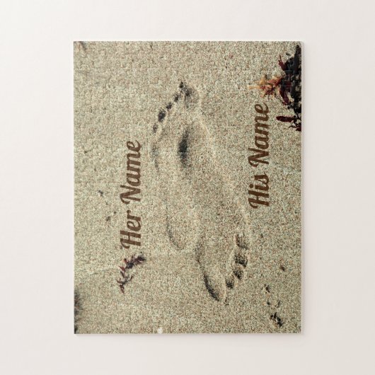 Fußstapfen Kuss im Sand Puzzle (Vertikal)