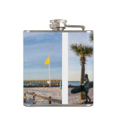 Fußweg zum Pensacola Beach Flask Flachmann (Rückseite)
