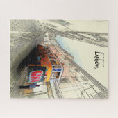 Fußweg zur Straßenbahn - Lissabon, Portugal Puzzle (Horizontal)