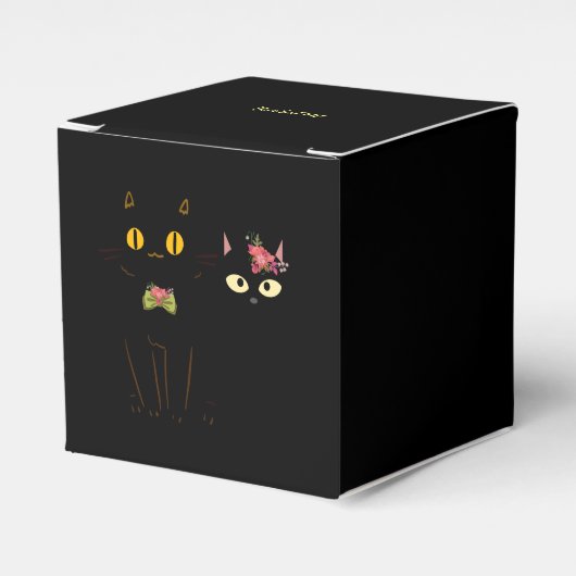 Fussy Black Cats Gelbe Augen Geschenkschachtel (Vorderseite)