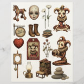 Fussy Cut Elements - Melancholoc Harlequin Briefbogen (Vorderseite)