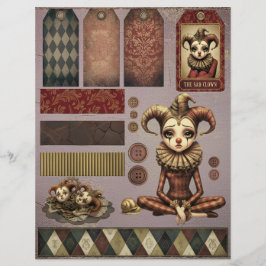 Fussy Cut Elements - Melancholoc Harlequin Briefbogen