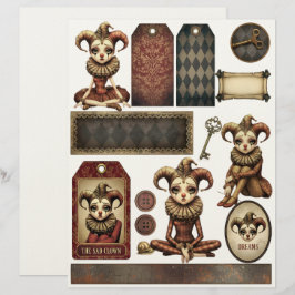 Fussy Cut Elements - Melancholy Harlequin Briefbogen