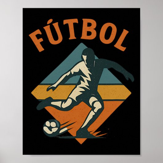 Fútbol Enthusiast's Retro Style Vintage Poster (Vorne)