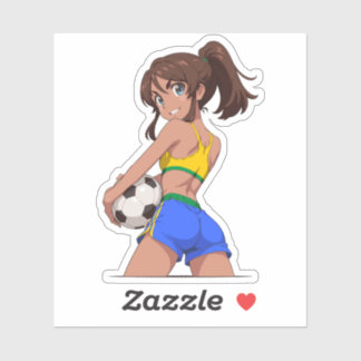 Futbol Girl Brazil Aufkleber