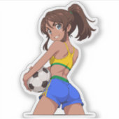 Futbol Girl Brazil Aufkleber (Vorderseite)