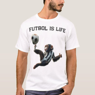 'Futbol is Life' Fußballschimp T-Shirt