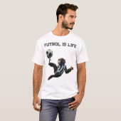 'Futbol is Life' Fußballschimp T-Shirt (Vorne ganz)