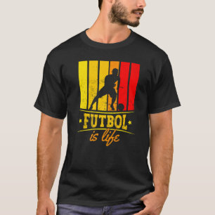 Futbol is Life Vintag Soccer Player Football Spion T-Shirt