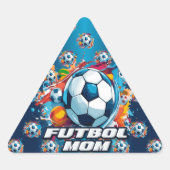 Futbol Mama Soccer Ball Muster Dreieckiger Aufkleber (Vorderseite)