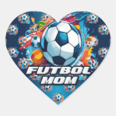 Futbol Mama Soccer Ball Muster Herz-Aufkleber (Vorderseite)
