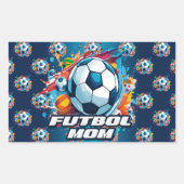 Futbol Mama Soccer Ball Muster Rechteckiger Aufkleber (Vorderseite)