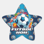 Futbol Mama Soccer Ball Muster Stern-Aufkleber (Vorderseite)