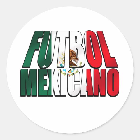Futbol Mexicano - Fußball liebt das Logo der mexik Runder Aufkleber (Vorderseite)