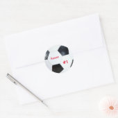Futbol Soccer Ball Sport Name und Alter Runder Aufkleber (Umschlag)