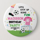 Futbol Soccer Birthday party Button (Vorderseite)